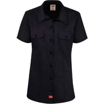 Custom Womens Short Sleeve Work Shirt Black