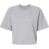 Custom Womens French Terry Mid-Length Boxy Top Heather Grey