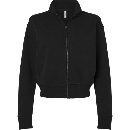 Custom Womens French Terry Full-Zip Jacket Black