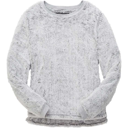 Custom Womens Fuzzy Crewneck Fleece Frosty Grey