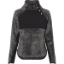 Custom Womens Quilted Fuzzy Fleece Snap Placket Pullover Black Pepper/ Black