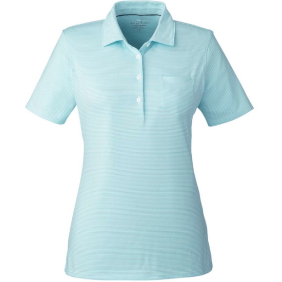 Custom Womens Fanshell Polo Crystal Blue