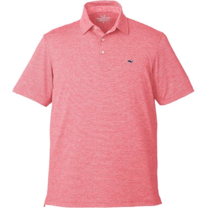 Custom Mens Destin Stripe Sankaty Polo Lobster Reef