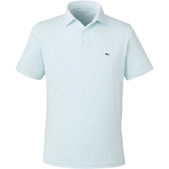 Custom Mens Bradley Stripe Sankaty Polo Andros Blue Tejeda