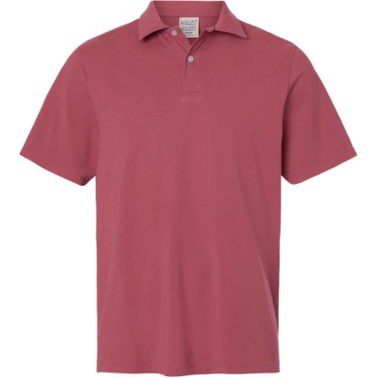 Custom Mens Garment-Dyed Jersey Polo Crimson Fall