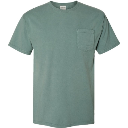 Custom Unisex Garment-Dyed Pocket T-Shirt Cypress Green