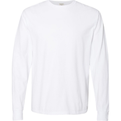 Custom Unisex Garment-Dyed Long Sleeve T-Shirt White