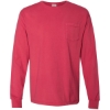 Custom Unisex Garment-Dyed Long Sleeve T-Shirt With a Pocket Crimson Fall