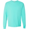 Custom Unisex Garment-Dyed Long Sleeve T-Shirt With a Pocket Mint