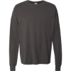 Custom Unisex Garment-Dyed Long Sleeve T-Shirt With a Pocket New Railroad Grey