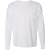 Custom Unisex Garment-Dyed Long Sleeve T-Shirt With a Pocket White