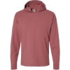 Custom Unisex Garment-Dyed Jersey Hooded Long Sleeve T-Shirt Nantucket Red