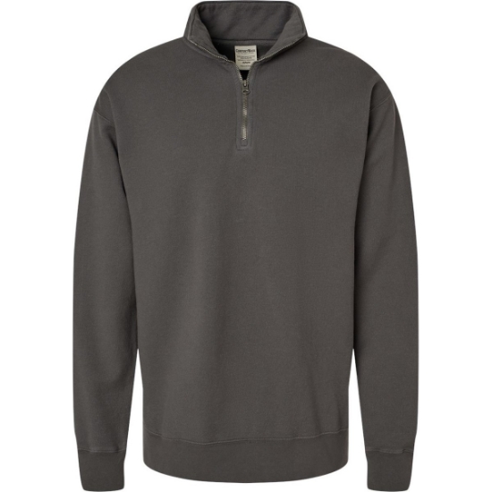 Custom Unisex Garment-Dyed Quarter-Zip Sweatshirt New Railroad Grey