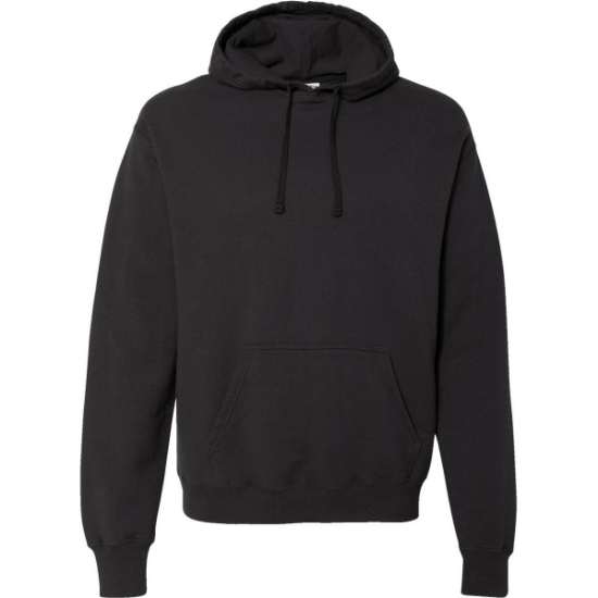Custom Unisex Garment-Dyed Hooded Sweatshirt Black