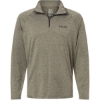 Custom Mens Airweight Heather Quarter-Zip Pullover Heather Moss