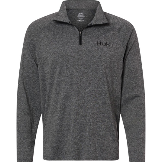 Custom Mens Airweight Heather Quarter-Zip Pullover Volcanic Ash Heather
