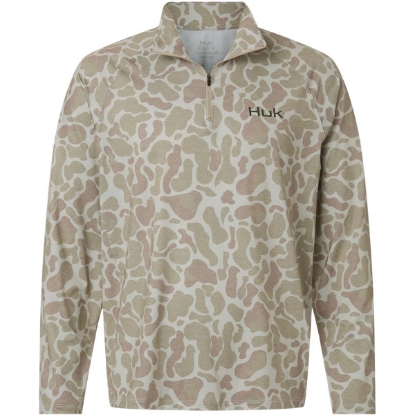 Custom Mens Airweight KC Printed Quarter-Zip Pullover Sand