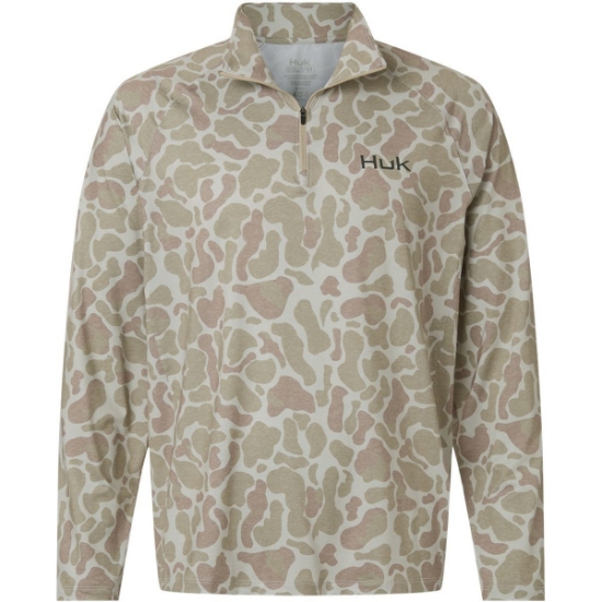 Custom Mens Airweight KC Printed Quarter-Zip Pullover Sand