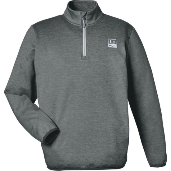 Custom Mens Coldfront+ Quarter-Zip Pullover Volcanic Ash Heather