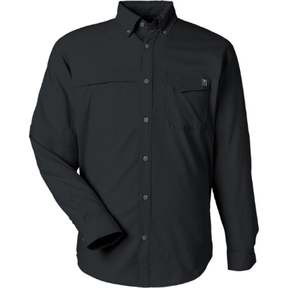 Custom Mens Tide Point Pocket Fishing Shirt Black