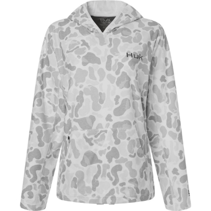Custom Womens Coldfront+ KC Print Hooded Sweatshirt White