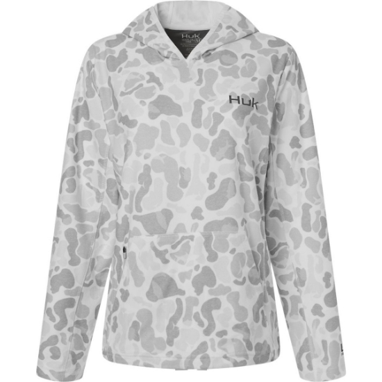 Custom Womens Coldfront+ KC Print Hooded Sweatshirt White