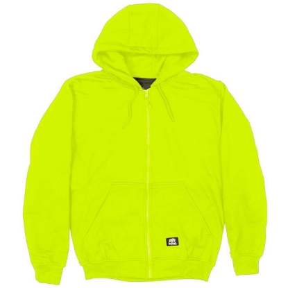 Custom Mens Heritage Thermal-Lined Full-Zip Hooded Sweatshirt Yellow