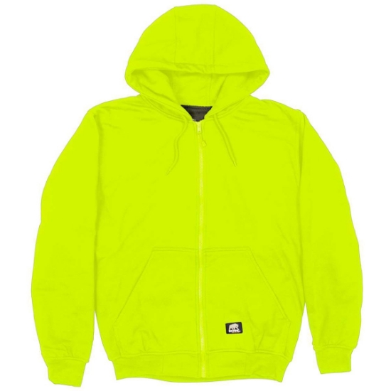 Custom Mens Heritage Thermal-Lined Full-Zip Hooded Sweatshirt Yellow