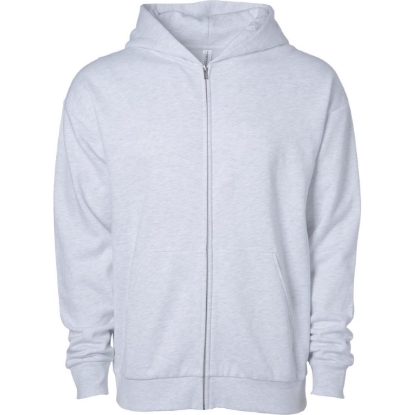 Custom Unisex Avenue Midweight Full-Zip Hooded Sweatshirt Ash Heather