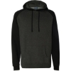Custom Unisex Raglan Hooded Sweatshirt Charcoal Heather/ Black