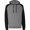Custom Unisex Raglan Hooded Sweatshirt Gunmetal Heather/ Black