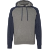 Custom Unisex Raglan Hooded Sweatshirt Gunmetal Heather/ Classic Navy Heather