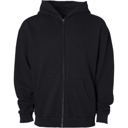 Custom Unisex Mainstreet Heavyweight Full-Zip Hooded Sweatshirt Black