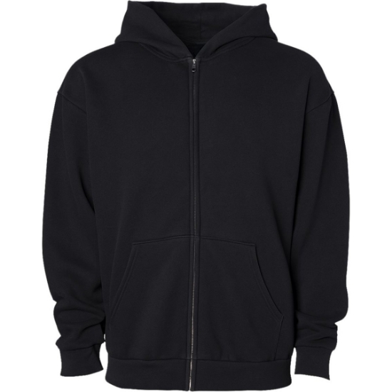 Custom Unisex Mainstreet Heavyweight Full-Zip Hooded Sweatshirt Black