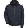 Custom Mens Blended Duck Zip-Front Hooded Jacket Navy Duck