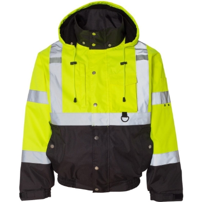 Custom Unisex Ripstop Bomber Jacket Lime/ Black