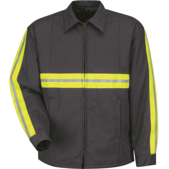 Custom Mens Enhanced Visibility Perma-Lined Panel Jacket Charcoal