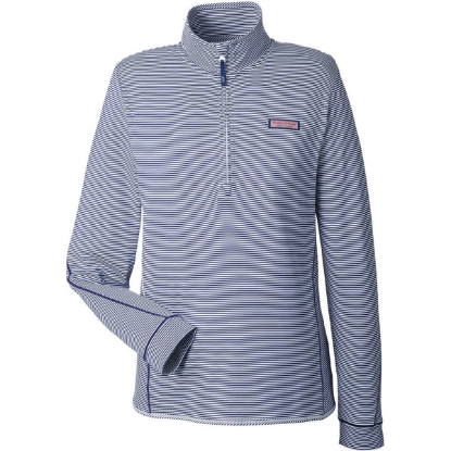 Custom Womens Microstripe Sankaty Half-Zip Pullover Deep Bay