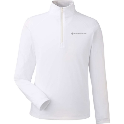 Custom Mens Sankaty Quarter-Zip Pullover White Cap