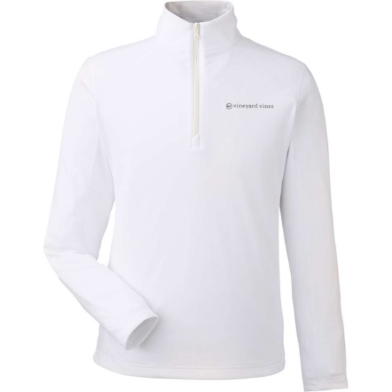 Custom Mens Sankaty Quarter-Zip Pullover White Cap