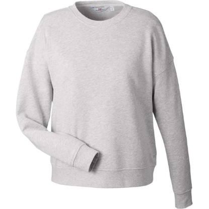 Custom Womens Garment-Dyed Crewneck Sweatshirt Grey Heather