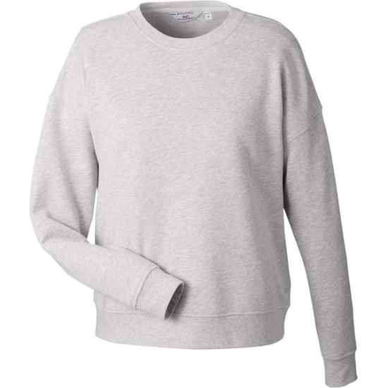 Custom Womens Garment-Dyed Crewneck Sweatshirt Grey Heather