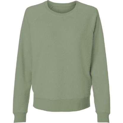 Custom Womens Fleece Out Crewneck Pullover Sage
