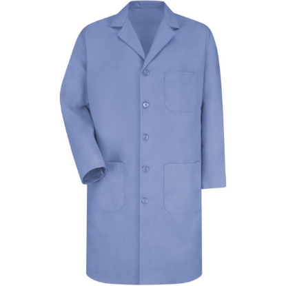 Custom Unisex Extended Sizes Button Front Lab Coat Light Blue