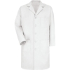 Custom Unisex Extended Sizes Button Front Lab Coat White