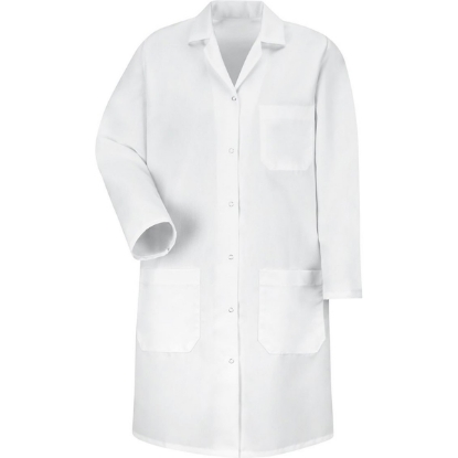 Custom Womens Gripper Front Lab Coat White