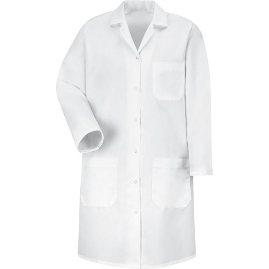 Custom Womens Gripper Front Lab Coat White
