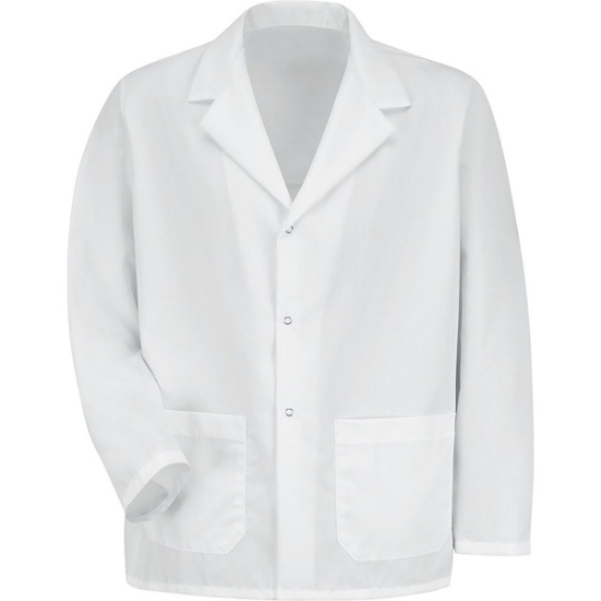 Custom Unisex Specialized Lapel Counter Coat White