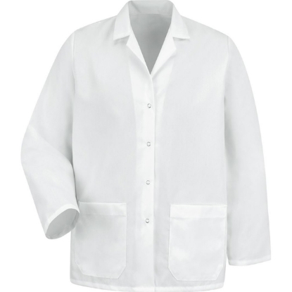 Custom Womens Specialized Lapel Counter Coat White