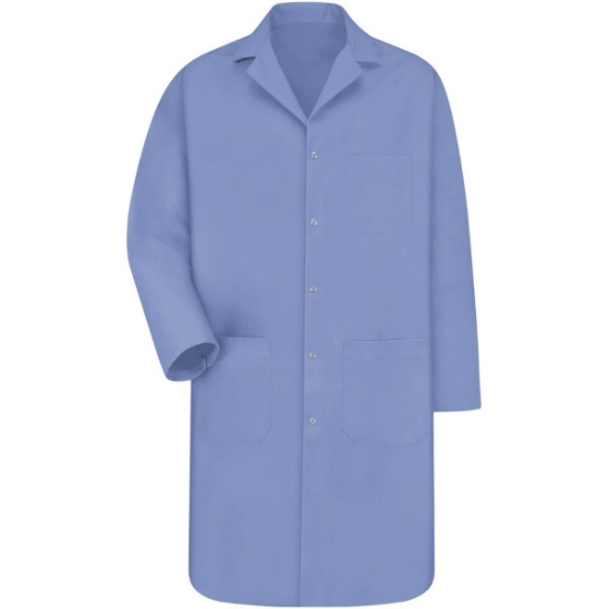 Custom Unisex Gripper Front Lab Coat Light Blue